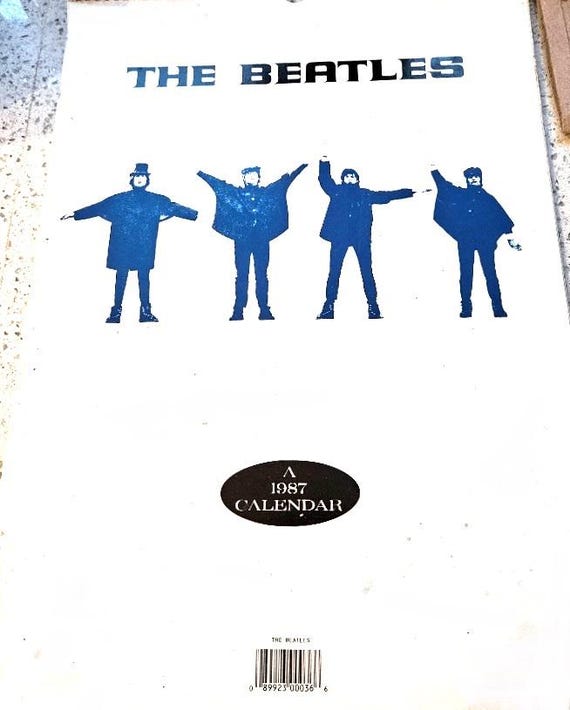 Beatles 1987/2026 Calendar, Dates Match 2026. Vintage, Fab Four