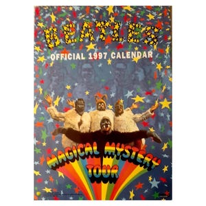 Beatles 1997 Calendar, Magical Mystery Tour  dates match 2025, vintage, fab four, John Lennon, Paul McCartney, George Harrison, Ringo Starr