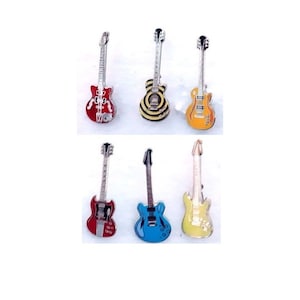 GUITAR PINS You choose design.  Guitar shaped enamel pin pin,  all numbered you choose which number
