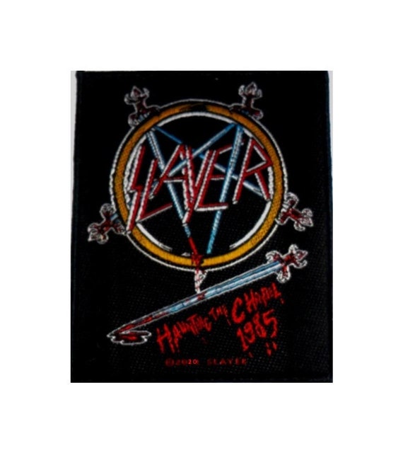 SLAYER patch: 'Haunting the Chapel 1985 ' sew on woven patch, official, ,  thrash metal