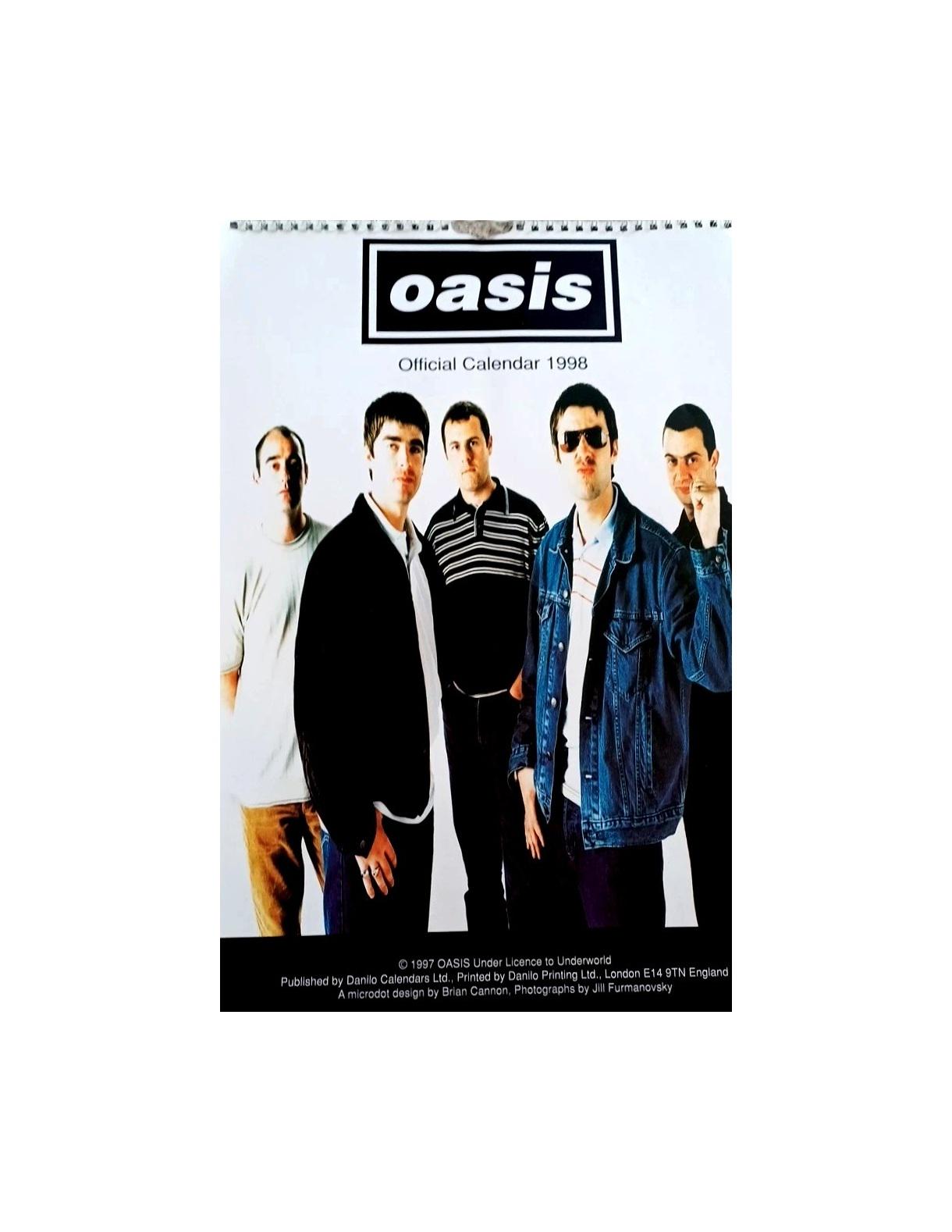 1998 Oasis Calendar. Dates Match 2026 Large Photos Noel Liam