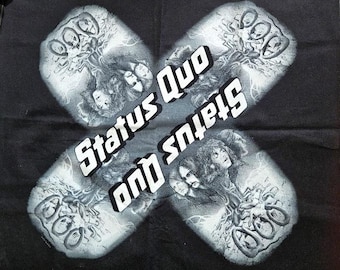 STATUS QUO bandana, album cover design,  black designed bandana.