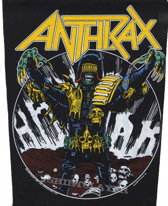 ANTHRAX  backpatch 'Judge Dredd'  printed  back p… - image 2