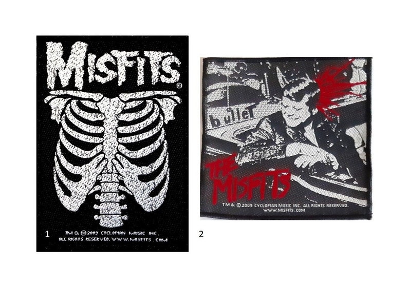 Misfits Lettering MISFITS Patch: Ribcage and Bullet Officially Licensed. You Choose ...