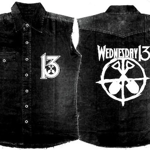 Wednesday 13 sleeveless work shirt, new,  horror, punk, heavy metal band