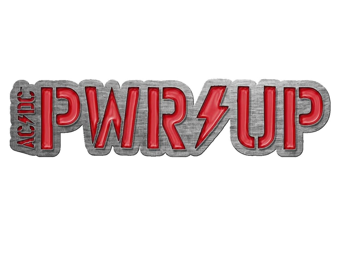 PWR up Pin/ Badge: AC/DC Power up Logo Metal Enamel Pin. Heavy Metal ...