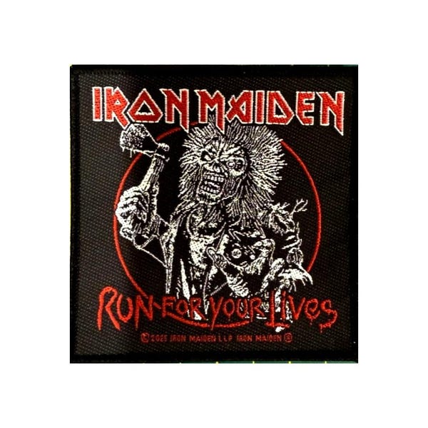 Patch: IRON MAIDEN 'Run for your Lives'   woven sew on licensed patch