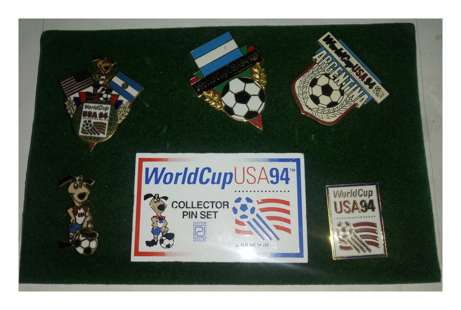 1994 USA World Cup set of 5 enamel pins with display board Etsy