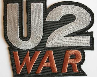 U2 patch:  'War' Embroidered Sew / Iron  on vintage shaped patch from 80's