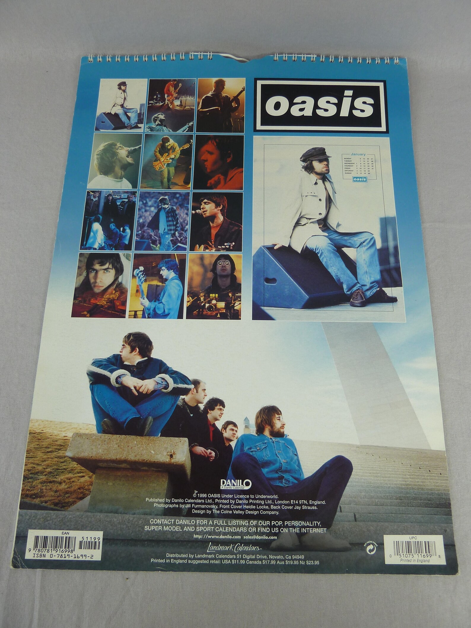 希少　ヴィンテージ　OASIS 1999年カレンダー 1997 Oasis Calendar Large Photos Noel Liam Gallagher - Official