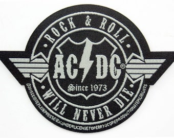 AC/DC Iron On Patches Embroidered Patch For Cloth Cartoon BadgeGarment Appliques AC/DC Iron On Patches Embroidered Patch For Cloth Cartoon BadgeGarment Appliques