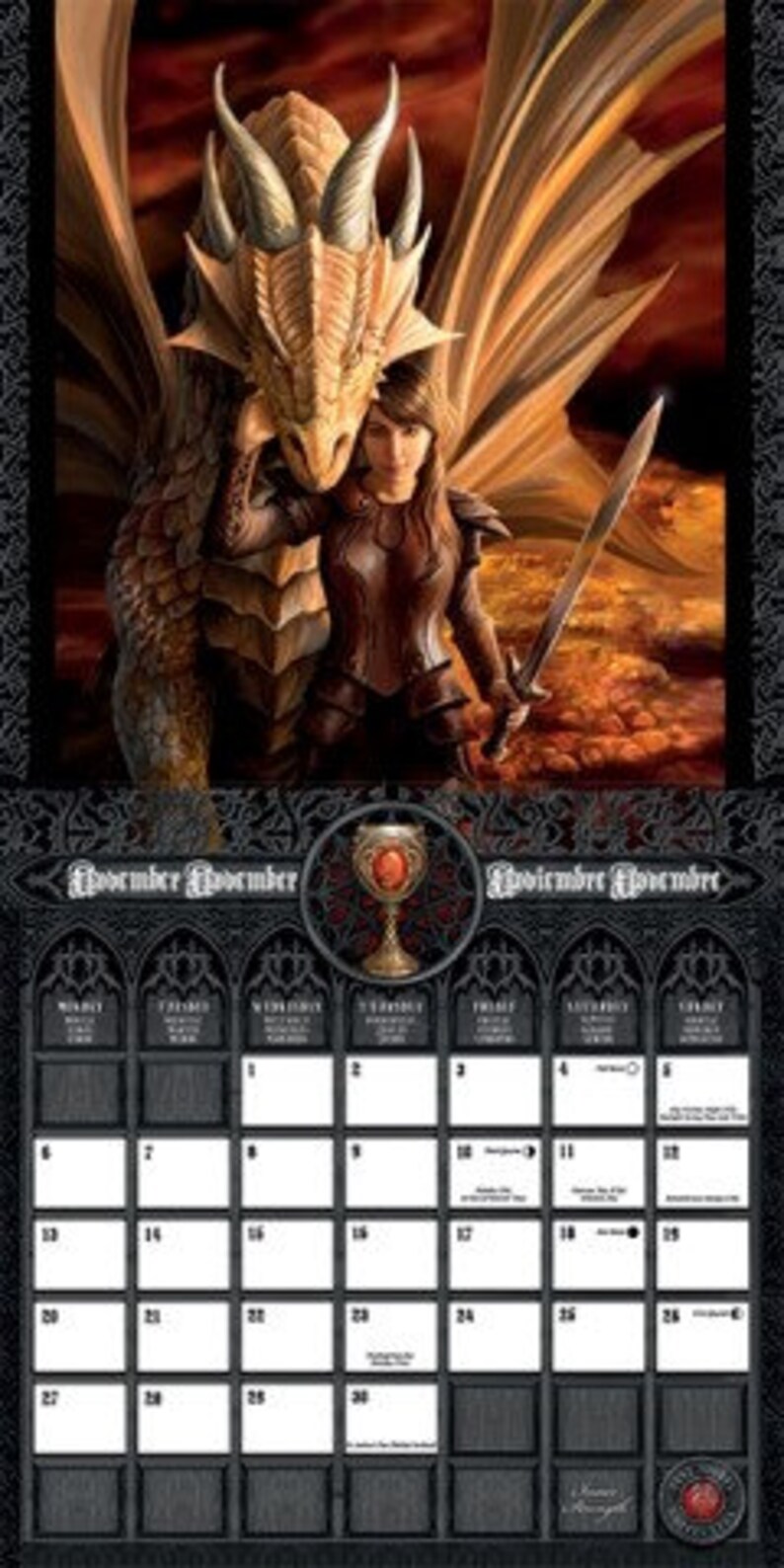 Anne Stokes 2017/2023 Calendar. Official. Dates Match 2023 Etsy Canada