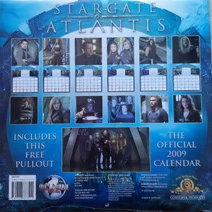 Stargate Atlantis 2009 calendar. New and sealed, Official. Sci fi calendar image 2
