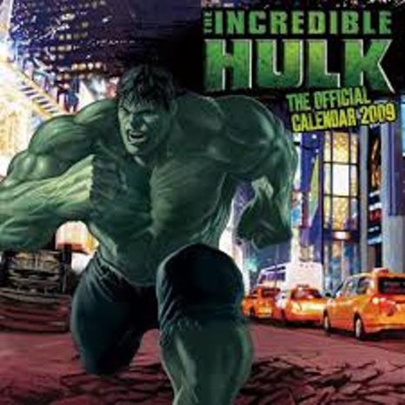 Hulk calendar, official with Hologram 3d cover, Printed by Pyramid Posters. Still in original cellophane, unopened. image 2