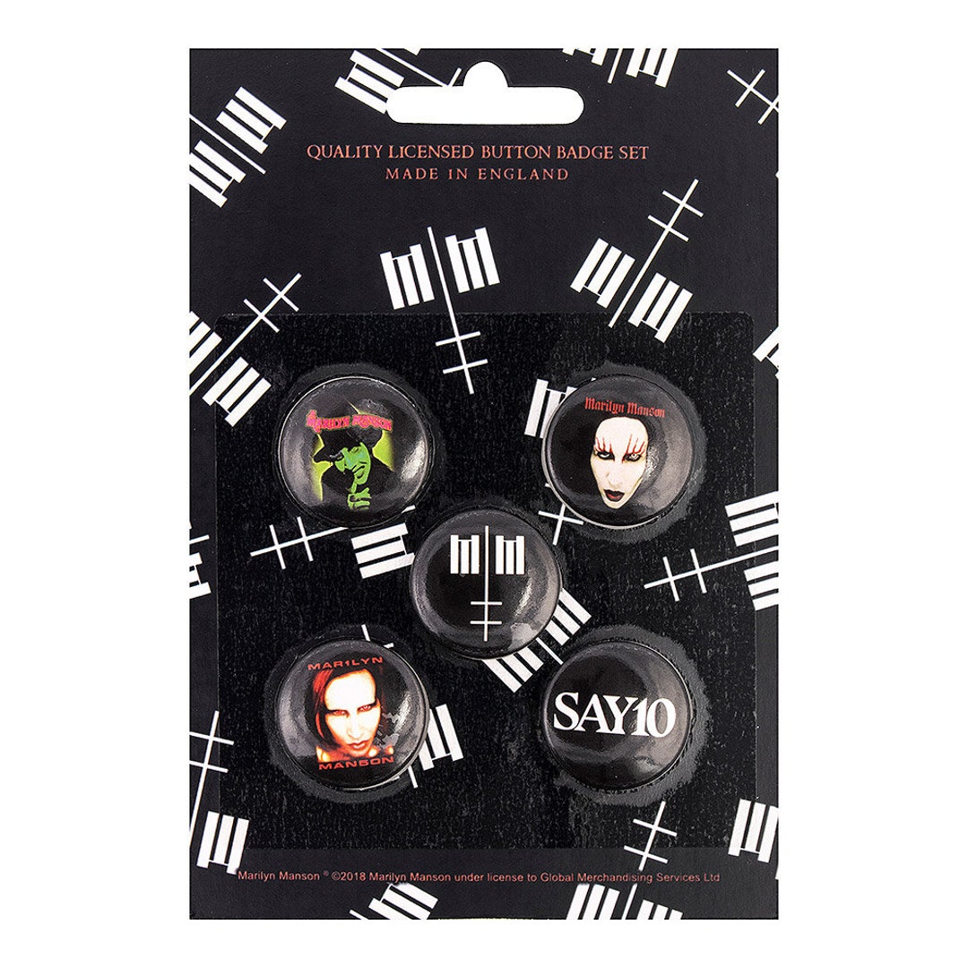 Badge Collector Marilyn Manson 56 Mm - Porte-monnaie En Toile - Thème Rock - Neuf Sans étiquette