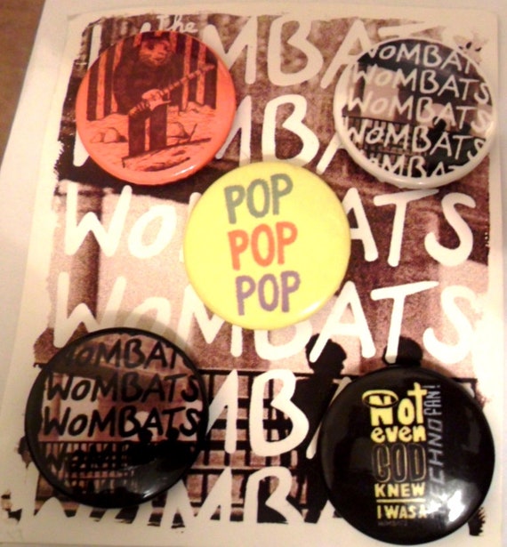 Wombats official button badge pack x 5 badges / p… - image 2