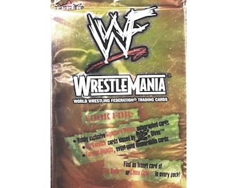 WWF : Wrestlemania Wrestling Trading Cards - 1 Sealed Pack- Fleer, pack contains 7 trading cards,  2001