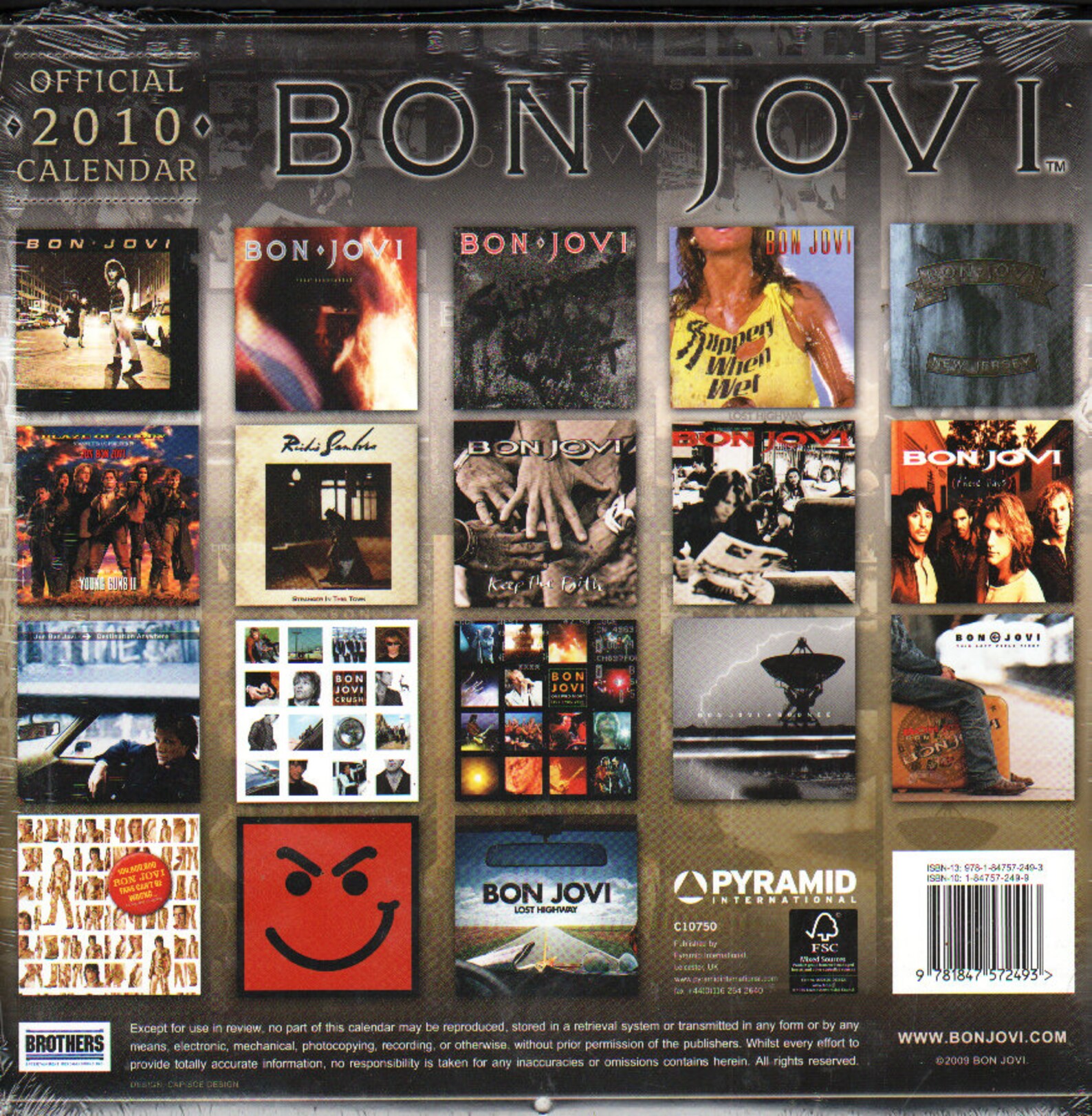 Bon Jovi 2010 calendar. New and sealed Official. Dates Etsy