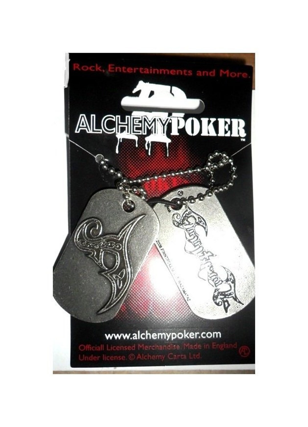 FINNTROLL ドッグタグ ネックチェーン Alchemy Poker 製、オリジナル 