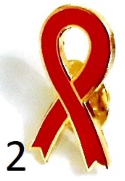 Pines 5 Piezas De Liston Rojo, Apoyo A Personas Con Vih/sida