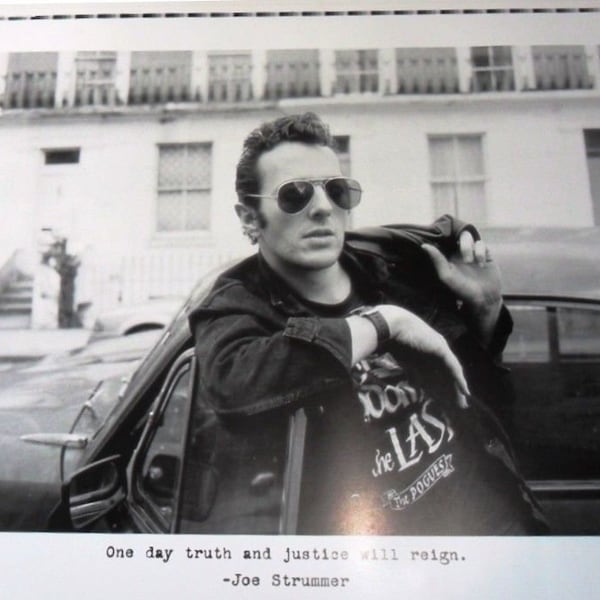 JOE STRUMMER  The Clash  Limited Edition Poster Print:  One  Day.  Poster has promo uncut lines.