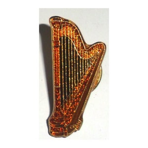 HARP enamel pin badge, never used.  Great musical instrument lapel pin badge.