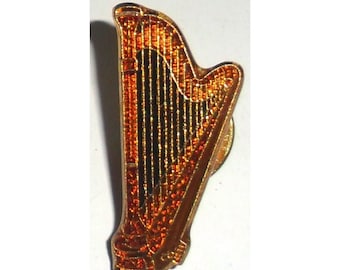 HARP enamel pin badge, never used.  Great musical instrument lapel pin badge.