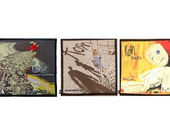 KORN patch. You choose vintage woven sew on patch. 1 Follow the Leader 1998.  2. Girl on Swing 1998.  3. Issues 1999/ all licensed