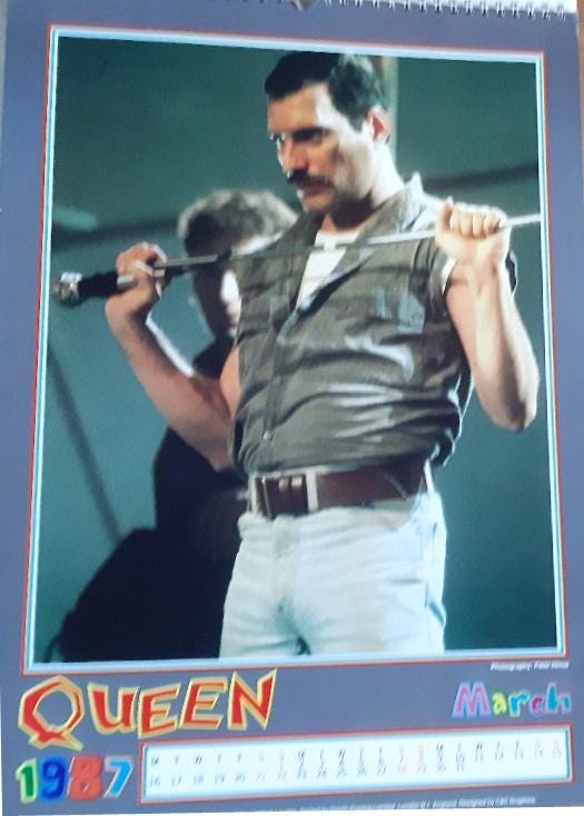 クイーン オフィシャルカレンダー 1987 Queen 1987 Calendar Official: Freddie Mercury, Brian May