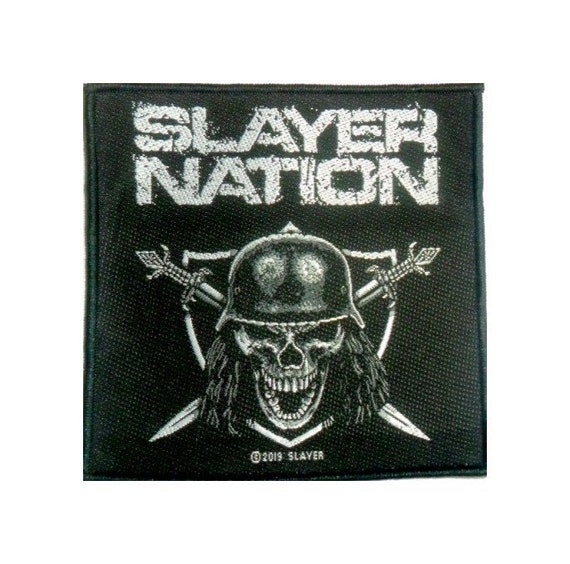 Toppa Tessuta SLAYER Demone Per Giacca, Patch Cucito Rock Metallaro