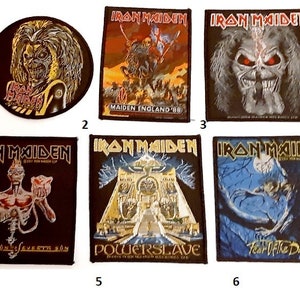 IRON MAIDEN patch . You choose design,  all woven sew on licensed patches, Iron Maiden, Eddie mascot, Album cover art