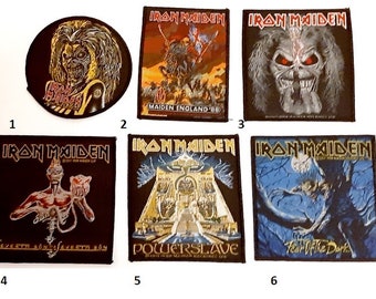 IRON MAIDEN patch . You choose design,  all woven sew on licensed patches, Iron Maiden, Eddie mascot, Album cover art