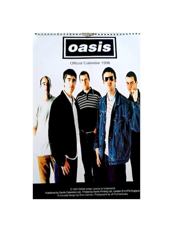 希少　ヴィンテージ　OASIS 1999年カレンダー 1998 Oasis Calendar. Dates Match 2026 Large Photos Noel Liam
