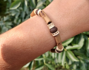 Bamboo and Bone Shipibo Bracelet | Shipibo Bracelet Made by Mama Rosa  | Protection and Grounding Bracelet