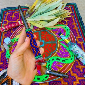 Madre Chonta Shipibo Tepi | Hapé Applicator | Snuff Applicator | Handcarved