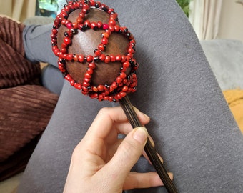 Red Seed Healing Rattle | Healing Maraca | Ward off Negative Energy | Rattle for Protection | Maraca for Protection