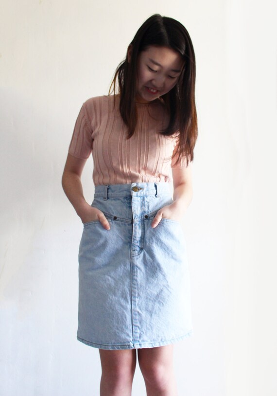 high waisted jean skirt