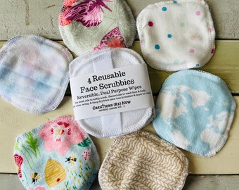 Facial Scrubbies, Reusable Reversible Exfoliating Round Washcloth for Body & Face