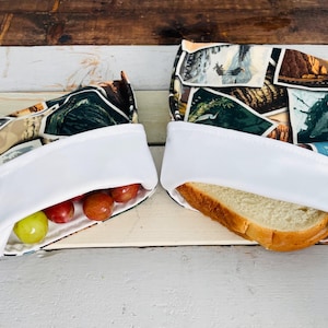 Reusable Bags for Snacks and Sandwiches, Fun Fabric Food Storage