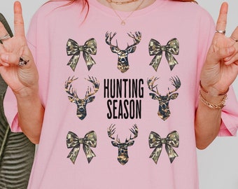 Hunting Season Shirt, Deer Hunting Shirt, Camo Shirt for Women, Western Shirt Comfort Colors, Hunter Wife, Wife Hunting Gift, Gift for Wife