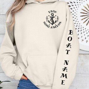 custom boat name hoodie for women