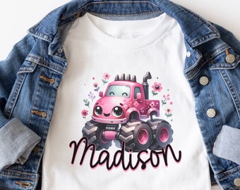 Personalized Monster Truck Shirt for Girls Monster Truck Toddler Girl Tee Girl Power Shirt Feminist Toddler Shirt Girl Truck Shirt Western