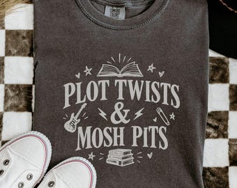 Reading Shirt, Dark Academia Shirt, Music Shirt, Bookish Shirt, Punk Rock Reading, Mosh Pits, Gothic Tee, Bookworm Shirt