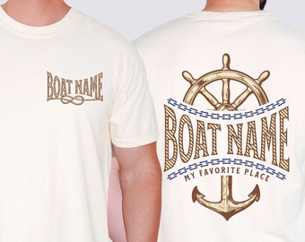 Custom Boat Name Shirt Men Boating Shirt Personalized Boat Name Gift Boating Gifts for Captain Boat Gift Boat Name Gifts Boating Shirt Her