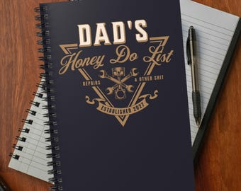 Customized Honey Do List Notebook for Dad, Husband, Grandpa (Personalized Gift) Funny Gift for Men, Fathers Day Gift, Gift for Dad