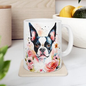 Boston Terrier Mug Boston Terrier Coffee Cup Boston Terrier Mom Boston Terrier Gift Watercolor Boston Terrier Art Boston Terrier Mama Mug