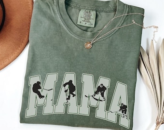 Hockey Mama Shirt Hockey Mom Tee Hockey Gifts for Mom Game Day Shirt Comfort Colors Hockey Shirt for Mom Ice Hockey Shirt Roller Hockey