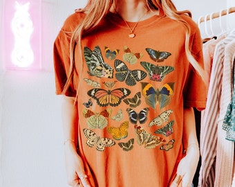 Vintage Butterfly Shirt for Butterfly Lovers Nature Shirt Butterfly Tshirt Soft Comfort Colors Tee Boho Shirt for Women Outdoorsy Shirt