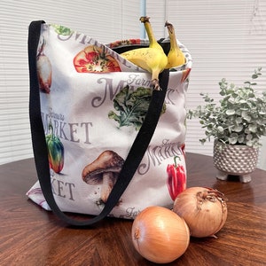 Reusable Grocery Bag Farmer&#39;s Market Bag Eco-Friendly Bag Vegetable Tote Bag Veggie Garden Farmers Market Shopping Tote Bag Reusable Bag