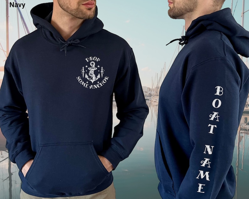 Personalized Boat Name Hoodie for Men